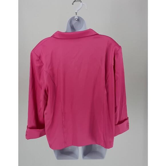 Dress Barn pink Satin Formal Blazer Notched collar Size XL Office Work wear - Picture 2 of 8